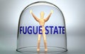 Fugue state can separate a person from the world and lock in an isolation that limits - pictured as a human figure locked inside a