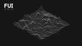 FUI GUI 3D Vector Landscape Scan Grid. Abstract futuristic background. Sci-Fi Hi-Tech design Royalty Free Stock Photo