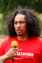 Fuifui Moimoi gives interview upon arrival at his home island Va