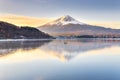 Fuji Lake Kawaguchiko at Chureito Pagoda Royalty Free Stock Photo