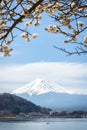 Fuji lanscape view with a kawaguchiko lake