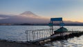 Fuji Mountain background sunset at Kawaguchi Lake Royalty Free Stock Photo