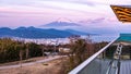 Fuji moutain and habour landscpae view