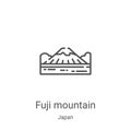 fuji mountain icon vector from japan collection. Thin line fuji mountain outline icon vector illustration. Linear symbol for use Royalty Free Stock Photo