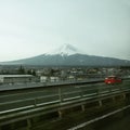 Fuji mountain Japan car town City road highway way landscape Japanese