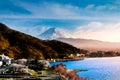 Fuji mountain and Kawaguchiko lake. Royalty Free Stock Photo