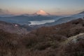 Fuji Mountain Lake Hakone Sunrise Royalty Free Stock Photo