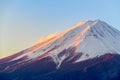 Fuji mountain with snow cover on the top Royalty Free Stock Photo