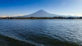 Fuji mountain view from Kawaguchi lake, Kawaguchigo, Japan. Royalty Free Stock Photo