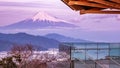 Fuji moutain and habour landscpae view