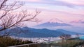 Fuji moutain and habour landscpae view