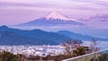 Fuji moutain and habour landscpae view