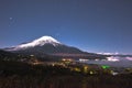 FUJI NIGHT VIEW FORM STARS Royalty Free Stock Photo