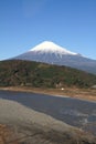 Fuji river and Mt. Fuji in Shizuoka