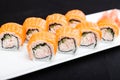 Fuji roll served on a plate