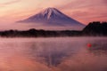 Fuji at shoji lake with twilight sky Royalty Free Stock Photo