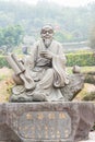 Lu Yu Statue at The Grand View Tea Garden. a famous Tourist spot in Anxi, Fujian, China.