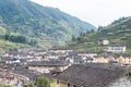 Taxia Village at Tianloukeng Tulou Scenic Spots in Fujian Tulou (Nanjing) Scenic Area in Nanjing, Fujian, China.