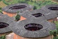 The detail of the Fujian Tulou, the Chinese rural earthen dwelling unique to the Hakka minority in Fujian province in China. Royalty Free Stock Photo