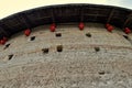 The detail of the Fujian Tulou, the Chinese rural earthen dwelling unique to the Hakka minority in Fujian province in China. Royalty Free Stock Photo