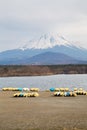 Fujisan and Lake Shoji Royalty Free Stock Photo