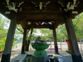 Fujisawa Japan Sept 11 2019: Yugyo-ji Temple. Dragon statue. Mizuya is purification fountain for cleaning hands and rinsing mouth