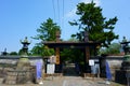 Fujisawa Japan - Sept 11 2019: Yugyo-ji Temple. So-mon Gate is a kabuki gate which has two pillars connected with a horizontal