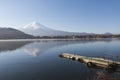 Fujiyama mountain and lake in autumn seanson