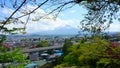 Fujiyoshida is a city located in Yamanashi Prefecture, Japan. Mountain Fujiyama in the background