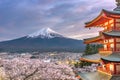 Fujiyoshida, Japan view of Mt. Fuji and Pagoda Royalty Free Stock Photo