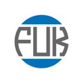 FUK letter logo design on white background. FUK creative initials circle logo concept. FUK letter design Royalty Free Stock Photo
