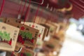 Fukuoka, Japan - May 4, 2019 - Ema in Dazaifu Tenmangu Shrine in Fukuoka, Japan, Ema is wood plate wish for write wish on wood