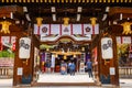 Kushida shrine in Hakata ward, founded in 757, the shrine dedicated to Amaterasu the goddess of the