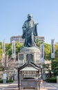 FUKUOKA, JAPAN - NOVEMBER 6: The bronze statue of Nichiren Shonin Royalty Free Stock Photo