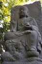 Old stone buddha statue at the Shofukuji temple in Fukuoka