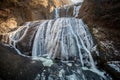 Fukuroda Falls is Ice waterfall in winter season , Ibaraki prefecture Royalty Free Stock Photo