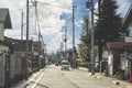 Fukushima, Japan - 2018 Apr 15 : The atmosphere is simple and calm without the hustle and bustle of a small street. in the