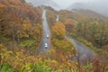 Autumn road,Bandai azuma skyline at Fukushima.