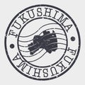 Fukushima, Japan Stamp Postal. A Map Silhouette Seal. Passport Round Design. Vector Icon Design Retro Travel.