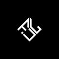 FUL letter logo design on black background. FUL creative initials letter logo concept. FUL letter design