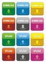 Ful upload and download button sets Royalty Free Stock Photo