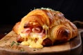 Fulfilling Ham cheese croissant. Generate Ai