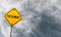 Fulfilment issues - yellow sign with cloudy sky