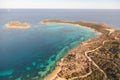 Full aerial view of Capo Coda Cavallo, Olbia, Sardinia Royalty Free Stock Photo