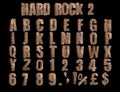 Hard Rock 2 angled 3D Alphabet illustration
