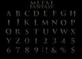 Fantasy Heavy Metal Alphabet - 3D Illustration. Royalty Free Stock Photo