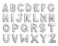 Full alphabet of silver metallic inflatable balloons