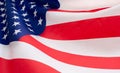 Full background and closeup of American USA flag  waving by the wind Royalty Free Stock Photo