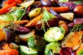 Full background of roasted autumn vegetables