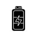 Full battery black glyph icon